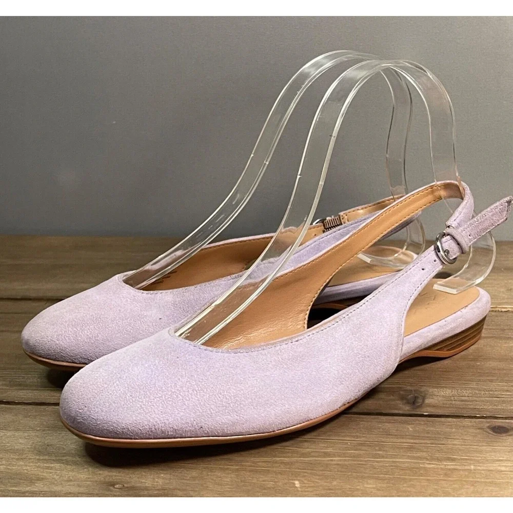 Naturalizer Women's Primo Slingback Flats Size 7 Lavender Purple Suede - Picture 7 of 15
